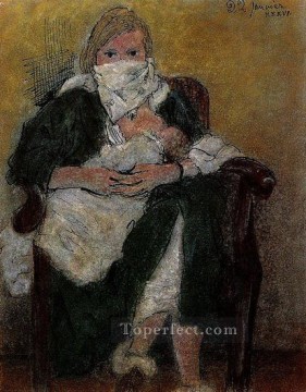 キュービズム Painting - 「子供とマリー・テレーズ」ウォルター・エミトフレ・マヤ 1936 キュビスム